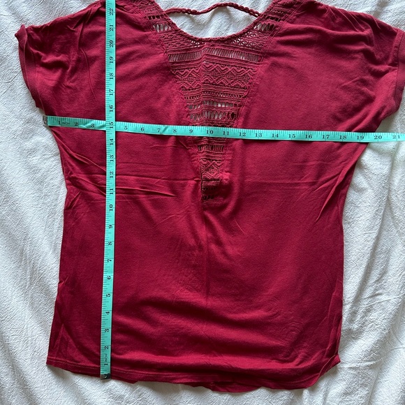 T Shirt with crochet-style detail from Anthropologie - Picture 2 of 3